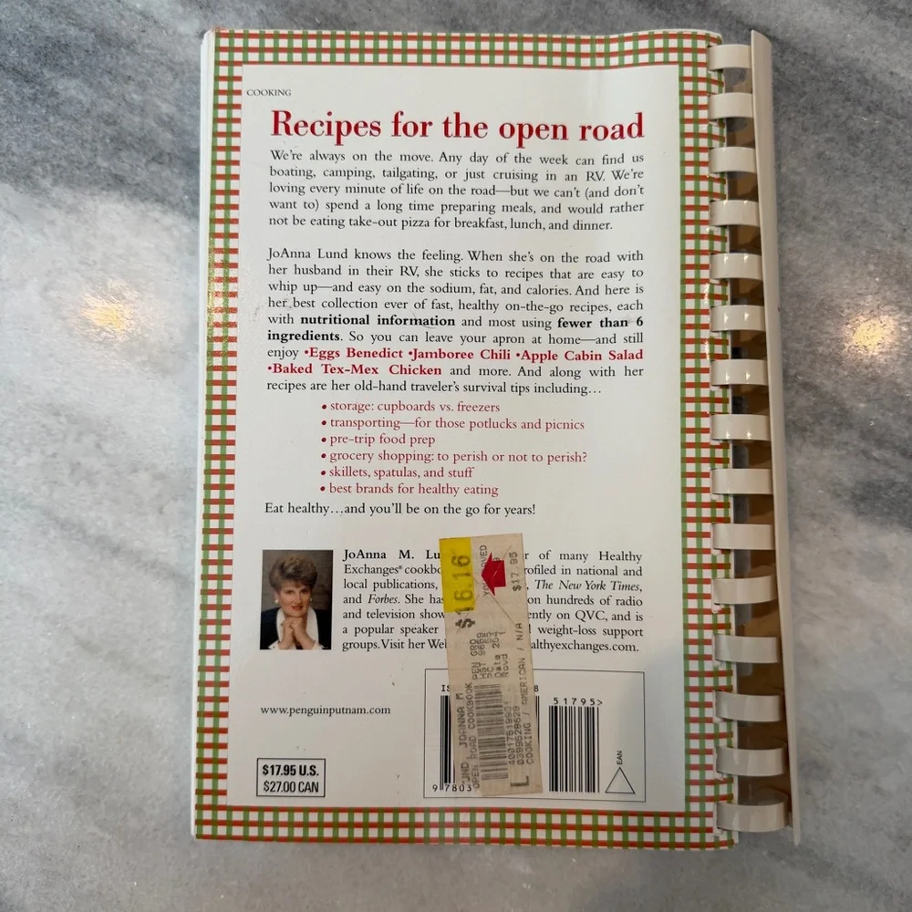 The Open Road Cookbook by‎ JoAnna M. Lund RV Camping Travel Recipes